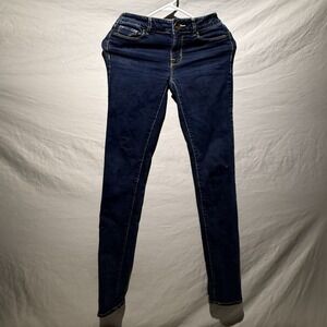 CA TRADING CO Womens Bullhead Black Skinniest, Embroidered Jeans‎ Sz 3
